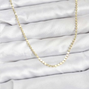 316L Çelik Gold Renk İnce Ezme Zincir Kadın Kolye