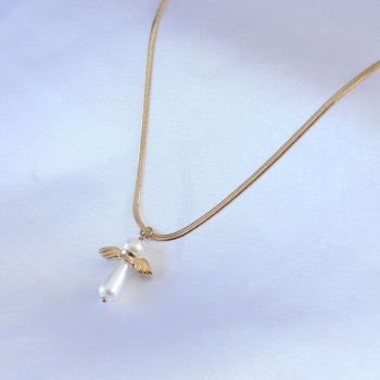 316L Çelik Gold Renk İtalyan Zincir Model Piyon Figür Kadın Kolye