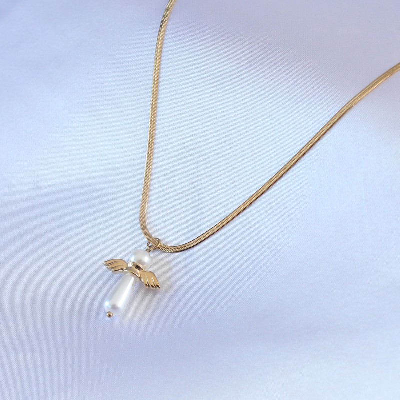 316L Çelik Gold Renk İtalyan Zincir Model Piyon Figür Kadın Kolye