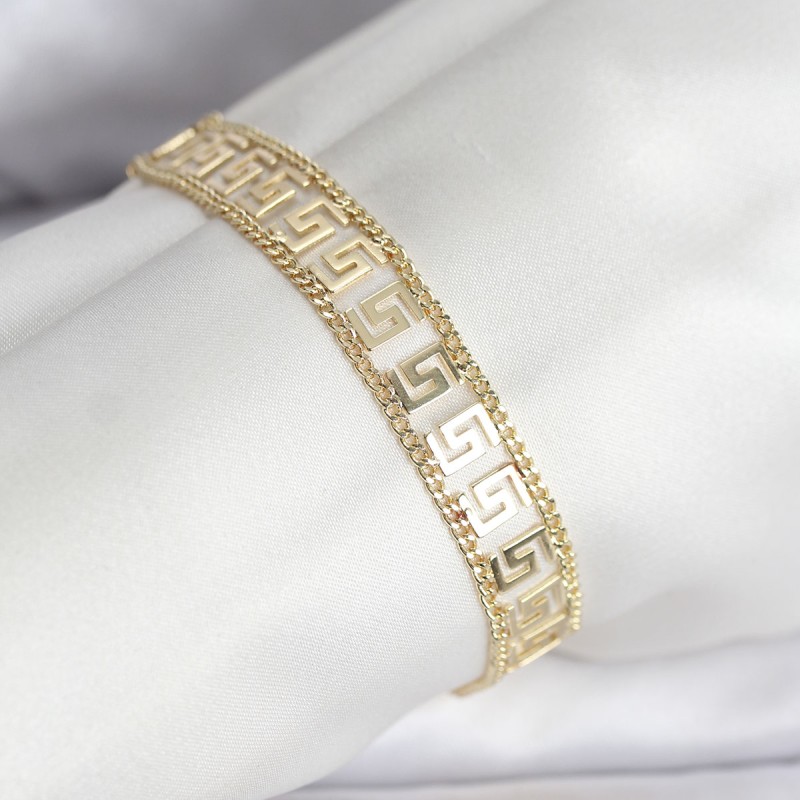 316L Çelik Gold Renk Labirent Model Kadın Bileklik