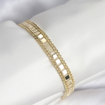 316L Çelik Gold Renk Pullu Zincir Model Kadın Bileklik