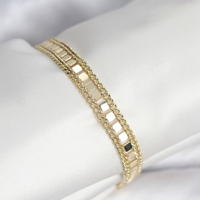 316L Çelik Gold Renk Pullu Zincir Model Kadın Bileklik