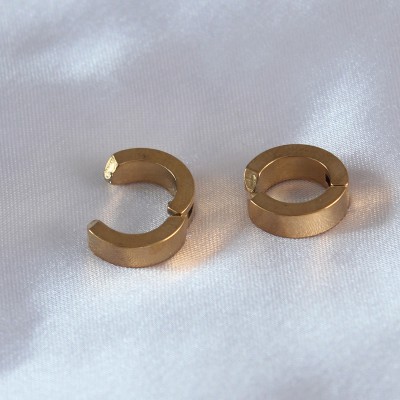 316L Çelik Gold Renk Sıkıştırmalı Erkek Küpe