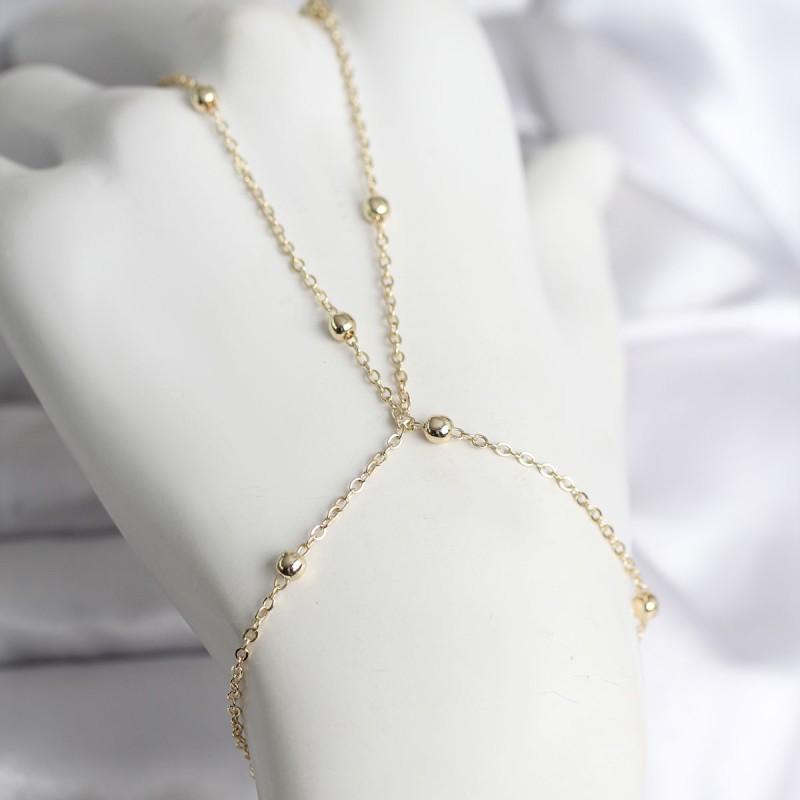 316L Çelik Gold Renk Topçuk Zincir Model Kadın Şahmeran