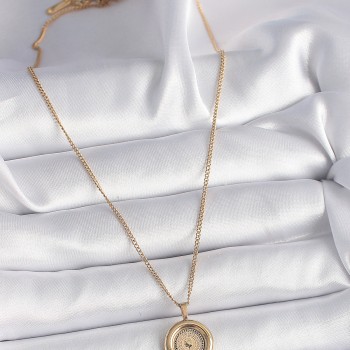 316L Çelik Gold Renk Zincir Gold Altın Model Kadın Kolye