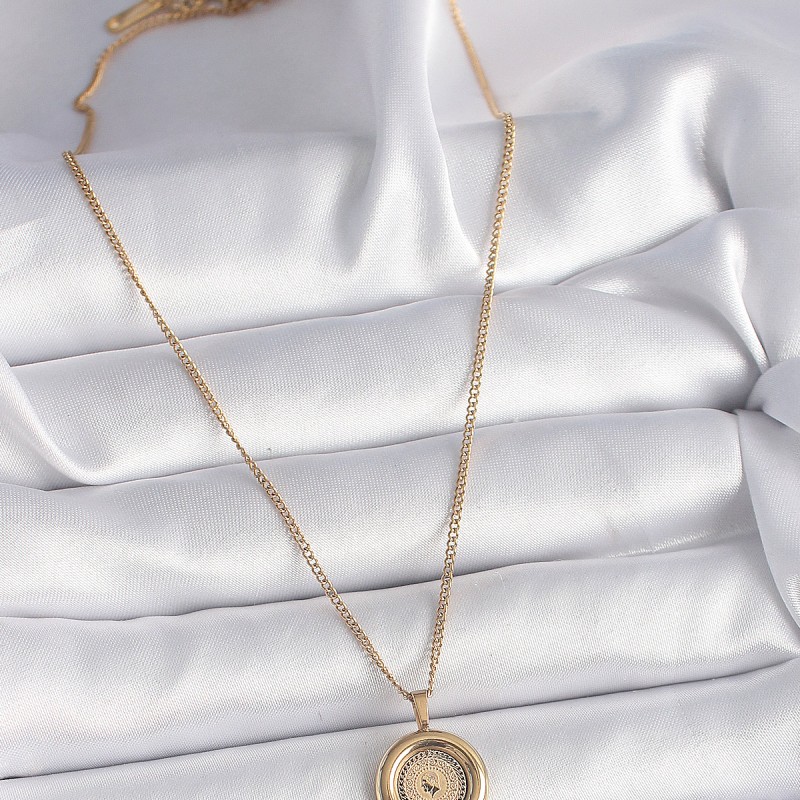 316L Çelik Gold Renk Zincir Gold Altın Model Kadın Kolye