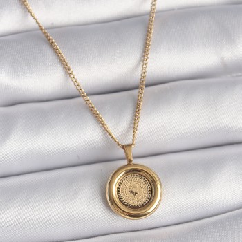 316L Çelik Gold Renk Zincir Gold Altın Model Kadın Kolye