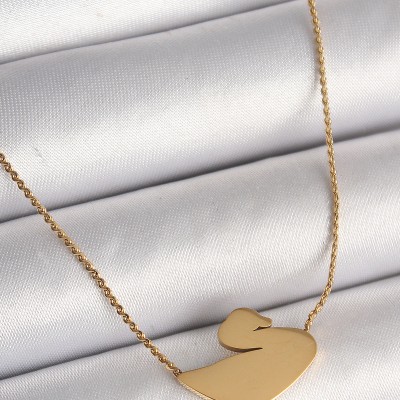 316L Çelik Gold Renk Zincir Kuğu Model Kadın Kolye