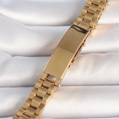 316L Çelik Gold Renk Zincir Künye Model Erkek Bileklik