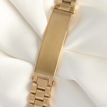 316L Çelik Gold Renk Zincir Künye Model Erkek Bileklik