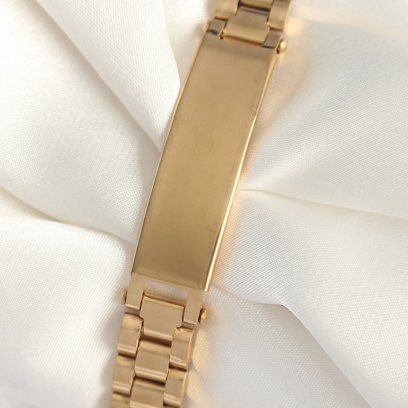 316L Çelik Gold Renk Zincir Künye Model Erkek Bileklik