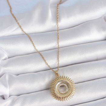 316L Çelik Gold Renk Zincir Zirkon Taşlı Nova Yıldız Model Kadın Kolye