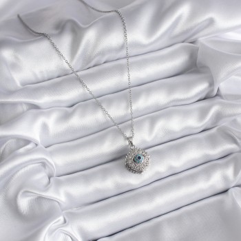 316L Çelik Gold Renk Zirkon Taşlı Göz Model Kadın Kolye