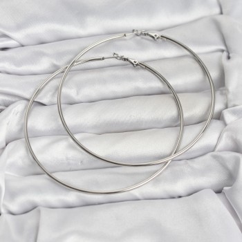 316L Çelik Gümüş Renk 75 mm Halka Küpe