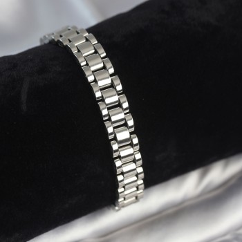 316L Çelik Gümüş Renk 9 mm Kalınlık Erkek Bileklik