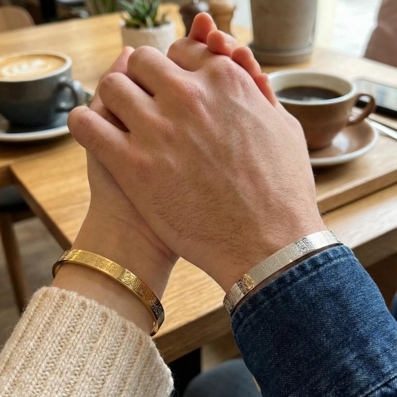 316L Çelik Gümüş Renk Ayetel Kürsi Yazılı Bileklik