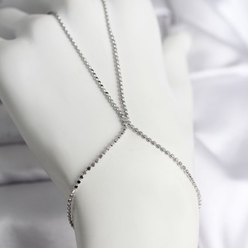 316L Çelik Gümüş Renk Ezme Zincir Model Kadın Şahmeran