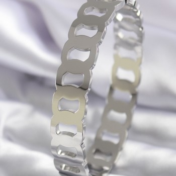 316L Çelik Gümüş Renk Geçme Halka Model Kadın Kelepçe