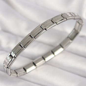 316L Çelik Gümüş Renk İnce Yazılı Nomination Kadın Bileklik