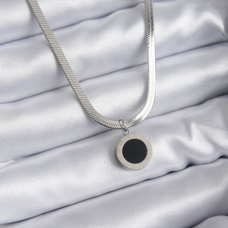 316L Çelik Gümüş Renk İtalyan Zincir Model İşleme Detay Kadın Kolye