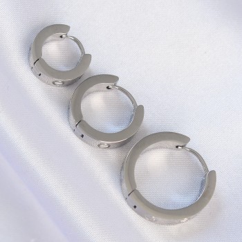 316L Çelik Gümüş Renk Model 3lü Halka Küpe