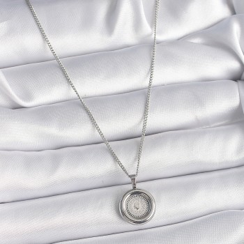 316L Çelik Gümüş Renk Zincir Gümüş Renk Altın Model Kadın Kolye