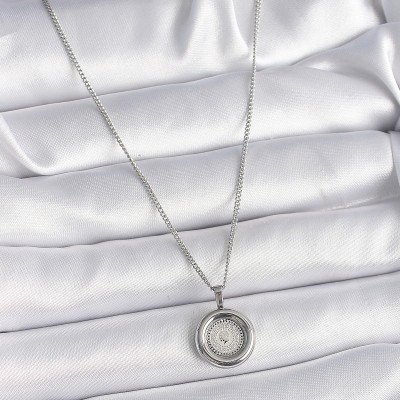 316L Çelik Gümüş Renk Zincir Gümüş Renk Altın Model Kadın Kolye