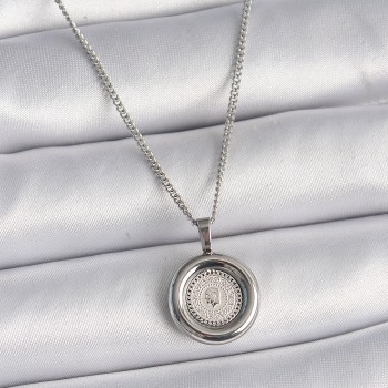 316L Çelik Gümüş Renk Zincir Gümüş Renk Altın Model Kadın Kolye