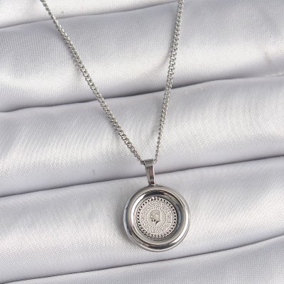 316L Çelik Gümüş Renk Zincir Gümüş Renk Altın Model Kadın Kolye