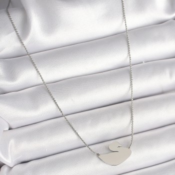 316L Çelik Gümüş Renk Zincir Kuğu Model Kadın Kolye