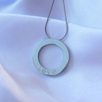 316L Çelik Gümüş Renk Zirkon Taşlı Model Kolye