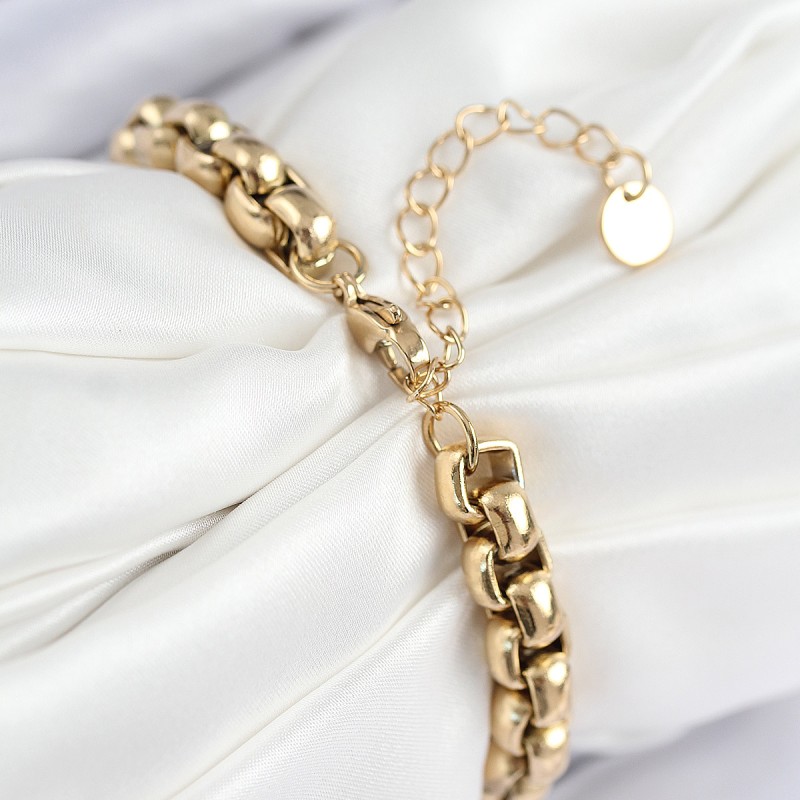 316L Çelik Halat Zincir Model Gold Renk Kadın Bileklik