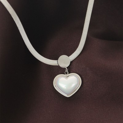 316L Çelik İtalyan Zincir Kalp Kolye