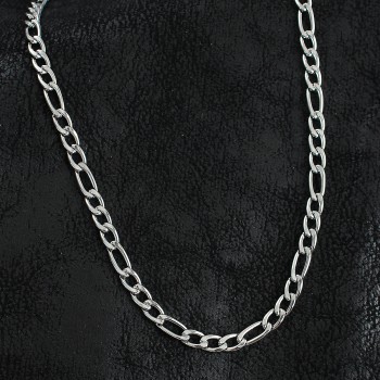 316L Çelik Kalın Figaro Zincir Model Gümüş Renk Erkek Kolye
