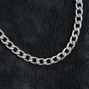 316L Çelik Kalın Klasik Zincir Model Gümüş Renk Erkek Kolye