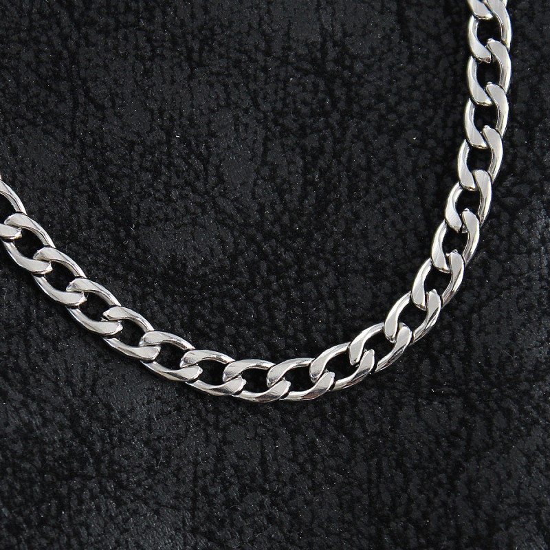 316L Çelik Kalın Klasik Zincir Model Gümüş Renk Erkek Kolye