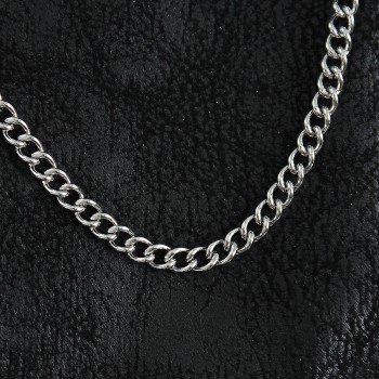 316L Çelik Klasik Oval Zincir Model Gümüş Renk Erkek Kolye