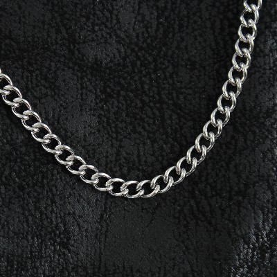 316L Çelik Klasik Oval Zincir Model Gümüş Renk Erkek Kolye