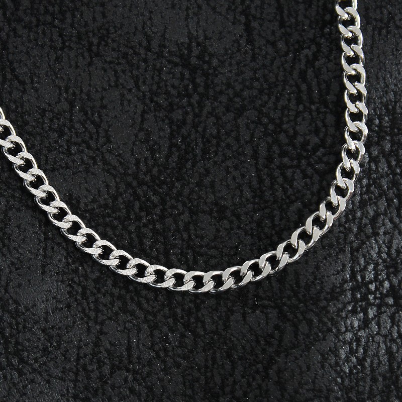 316L Çelik Klasik Zincir Model Gümüş Renk Erkek Kolye