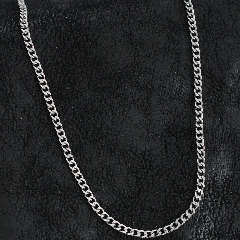 316L Çelik Klasik Zincir Model Gümüş Renk Erkek Kolye