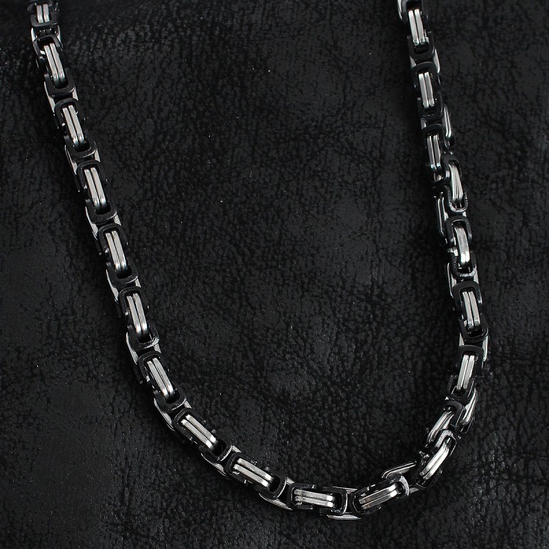 316L Çelik Kral Zincir Model Gümüş Renk Erkek Kolye