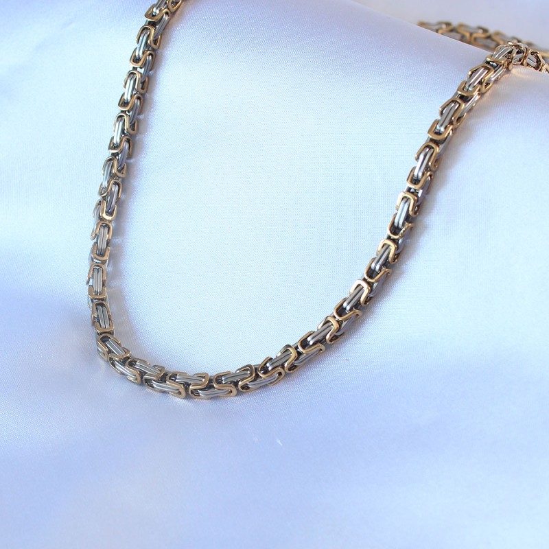 316L Çelik Mix Renk Kral Zincir Model Erkek Kolye