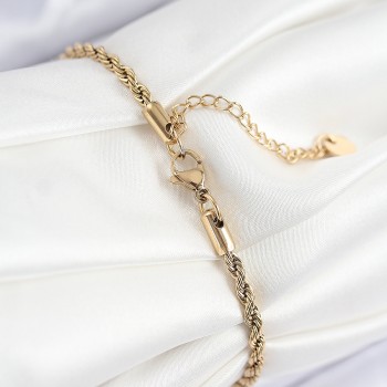 316L Çelik Nazar Boncuğu Detaylı Yaşam Çiçeği Model Gold Renk Kadın Bileklik