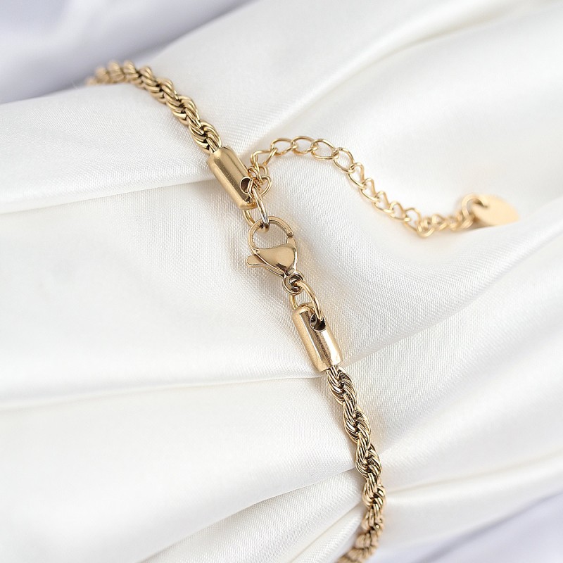 316L Çelik Nazar Boncuğu Detaylı Yaşam Çiçeği Model Gold Renk Kadın Bileklik