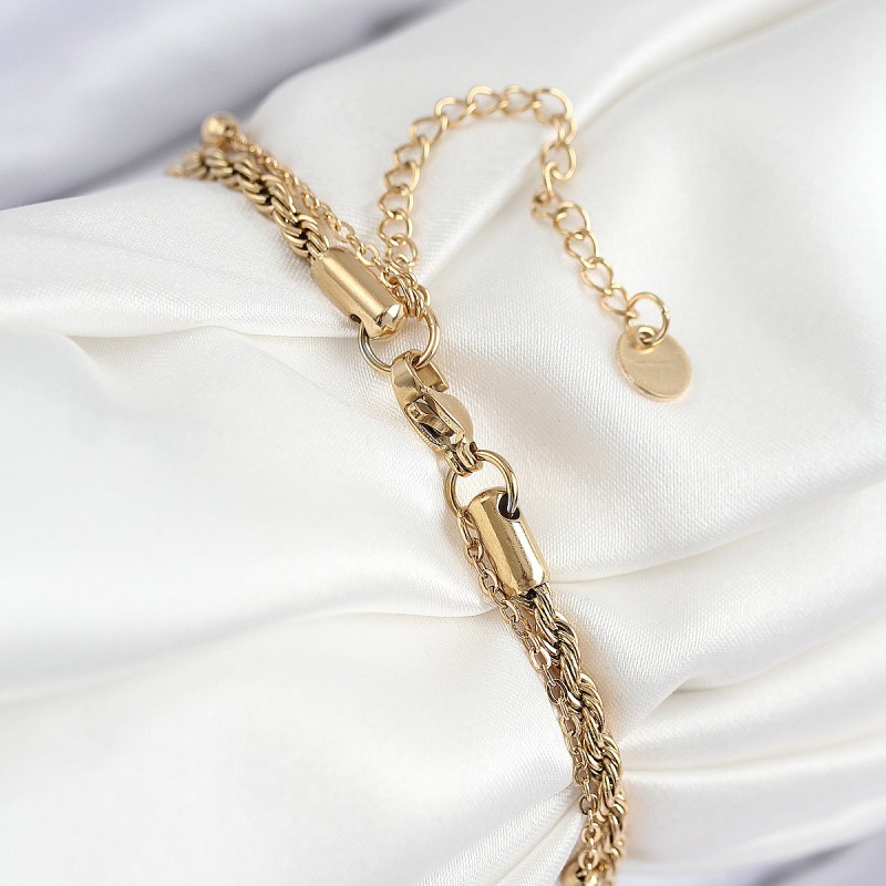 316L Çelik Nazar Boncuk Model Burgu Zincir Gold Renk Kadın Bileklik