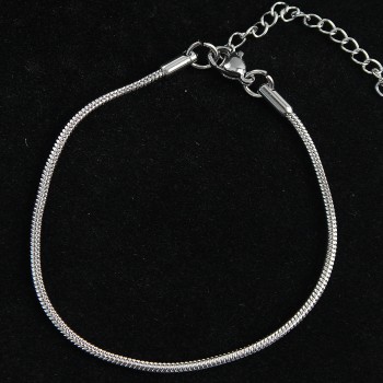 316L Çelik Oval İtalyan Model Gümüş Renk Erkek Bileklik