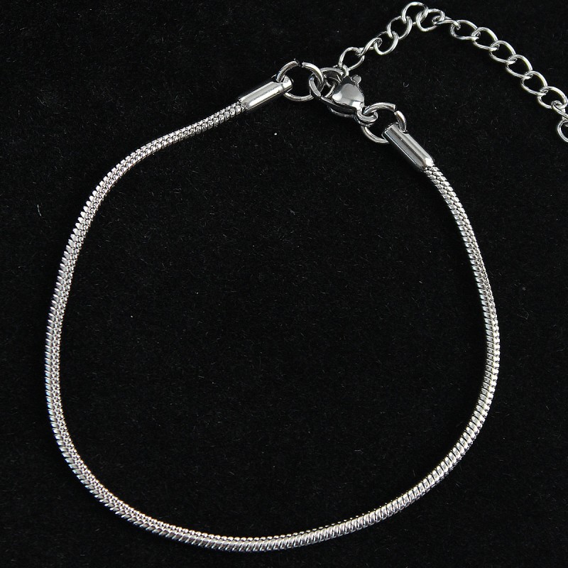 316L Çelik Oval İtalyan Model Gümüş Renk Erkek Bileklik