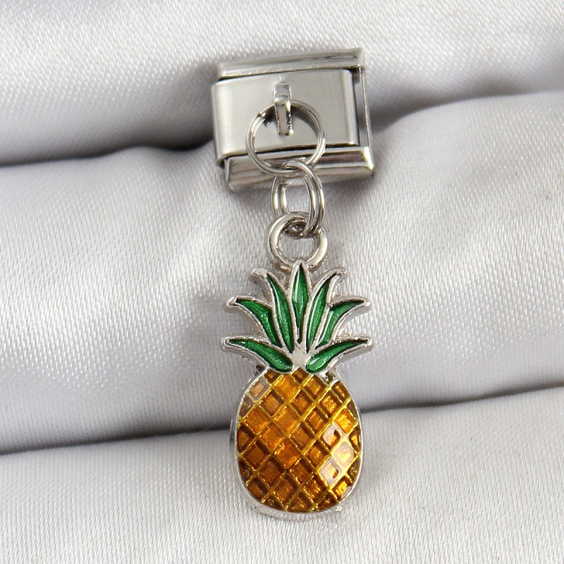 316L Çelik Sallantılı Ananas Model Gümüş Renk Nomination Charm
