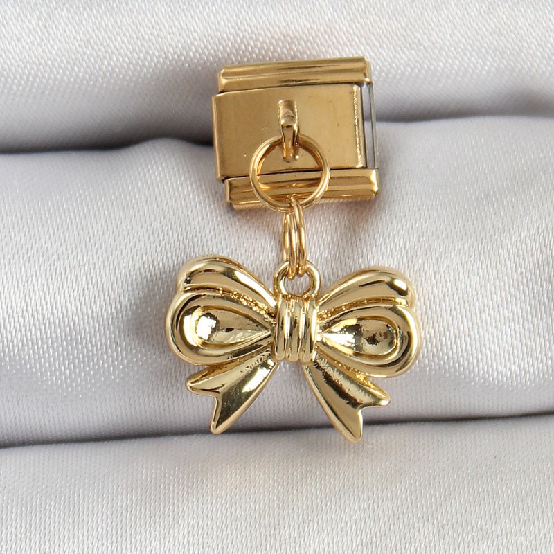 316L Çelik Sallantılı Fiyonk Model Gold Renk Nomination Charm