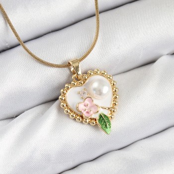 316L Çelik Sanatsal Portre Model Gold Renk Kadın Kolye